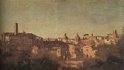  Jean Baptiste Camille  Corot The Forum seen from the Farnese Gardens oil painting on canvas